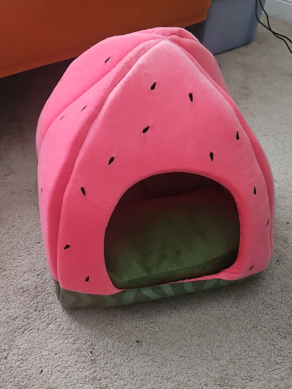 Plush Watermelon Pet Bed - Pink & Green